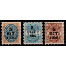 Dansk Vestindien - Provisorier - AFA 33-35 - Frimærke - 3 forskellige mærker - Ustemplet.